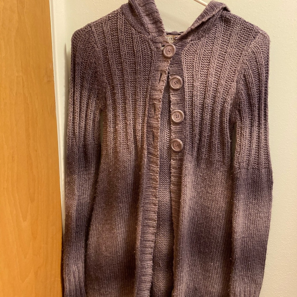 Lavender and Purple Wash Hooded Arizona Sweater